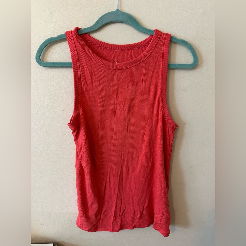 A New Day Pink Coral Fitted Sleeveless Tank Top